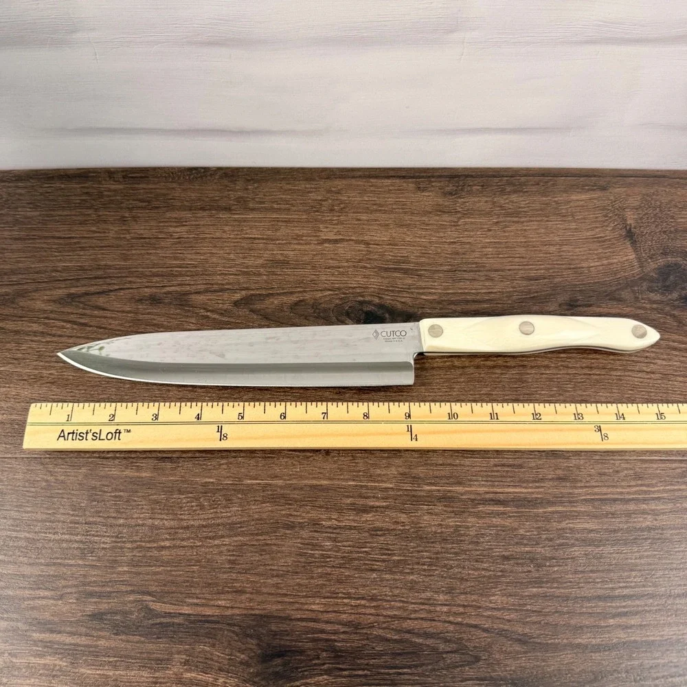 Cutco 1725 JJ 9.25 Inch French Chef Knife Pearl Handle Made in USA